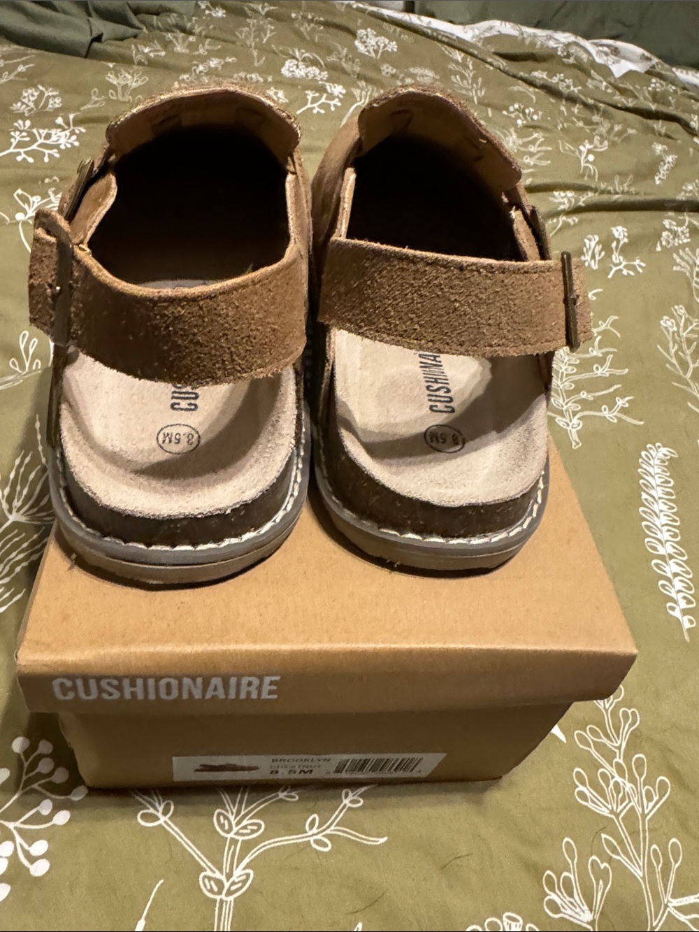 Cushionaire Suede Slingback Clog Sandals in Tan - Picture 3 of 6